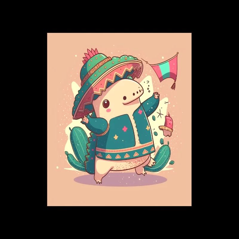 Kawaii Axolotl Dancer Dancing Mexican Axolotl