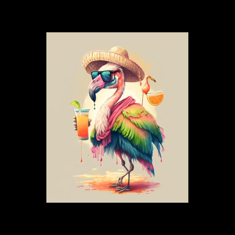 Flamingo Playing Musical Instruments Mexican