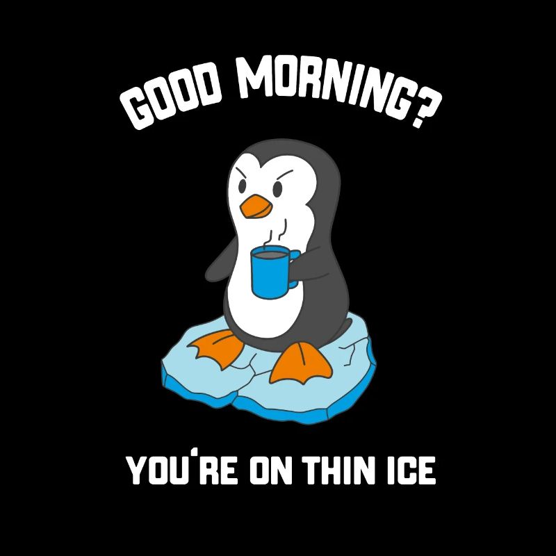 Lustiger Guten Morgen Pinguin Mit Kaffee