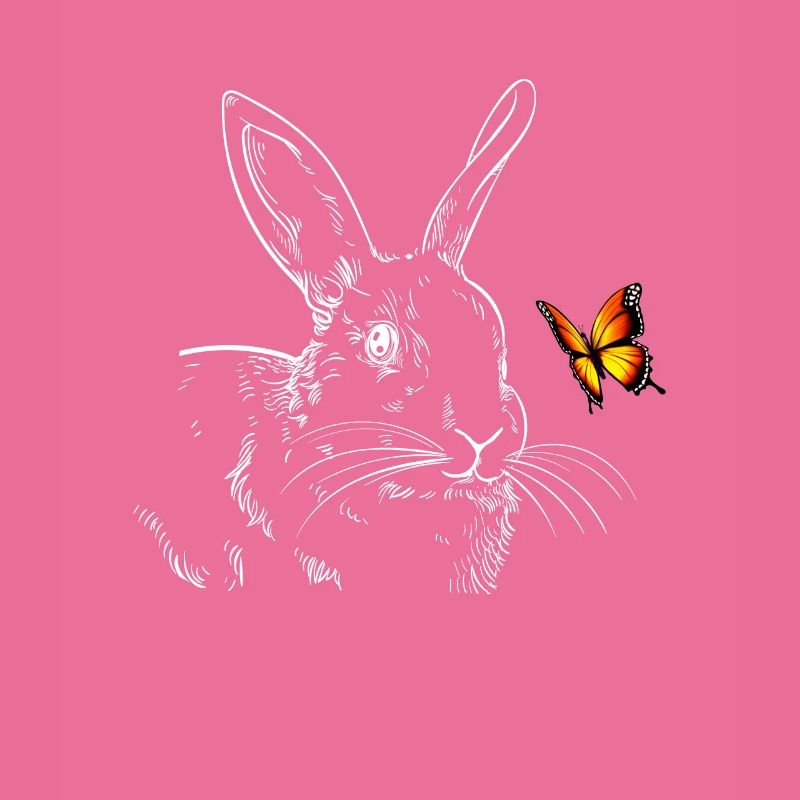 Lapin avec papillon