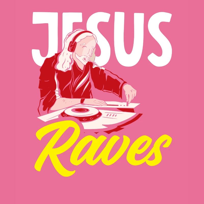 Techno Lover Jesus Raves DJ Art