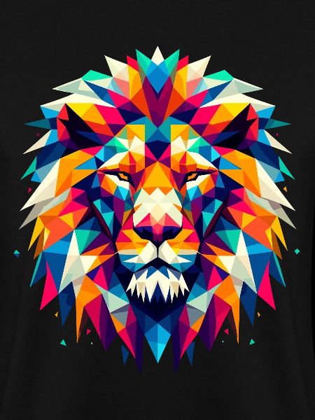 Löwe geometrisch bunt Geschenk