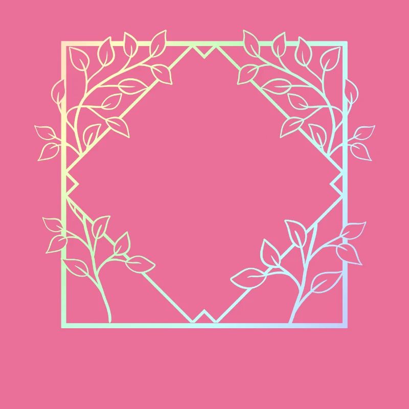 Natural Frame Square Leaf Ornamentation