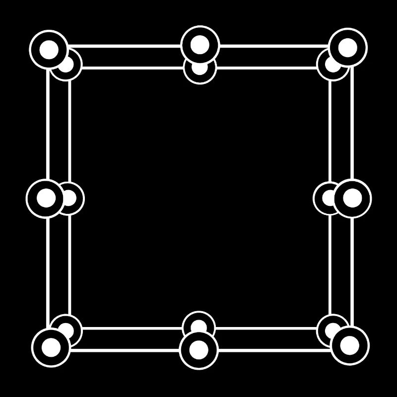 Cadre futuriste avec des points de cercles