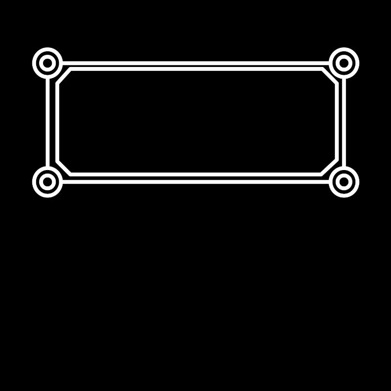 Cadre rectangulaire blanc coins ronds
