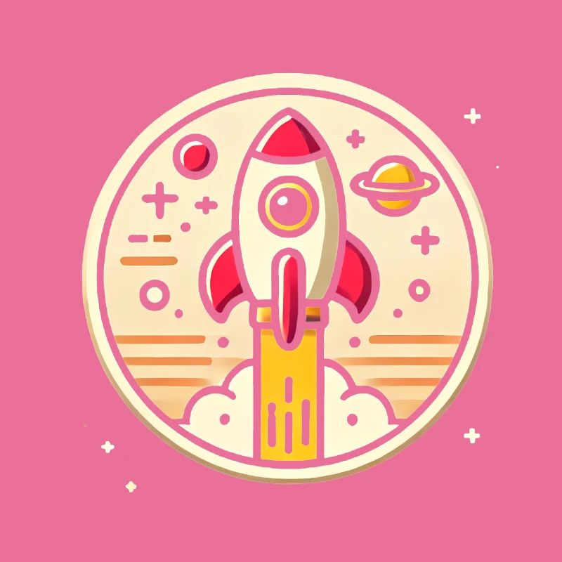 Fusée rétro perdue dans l’espace Graphique