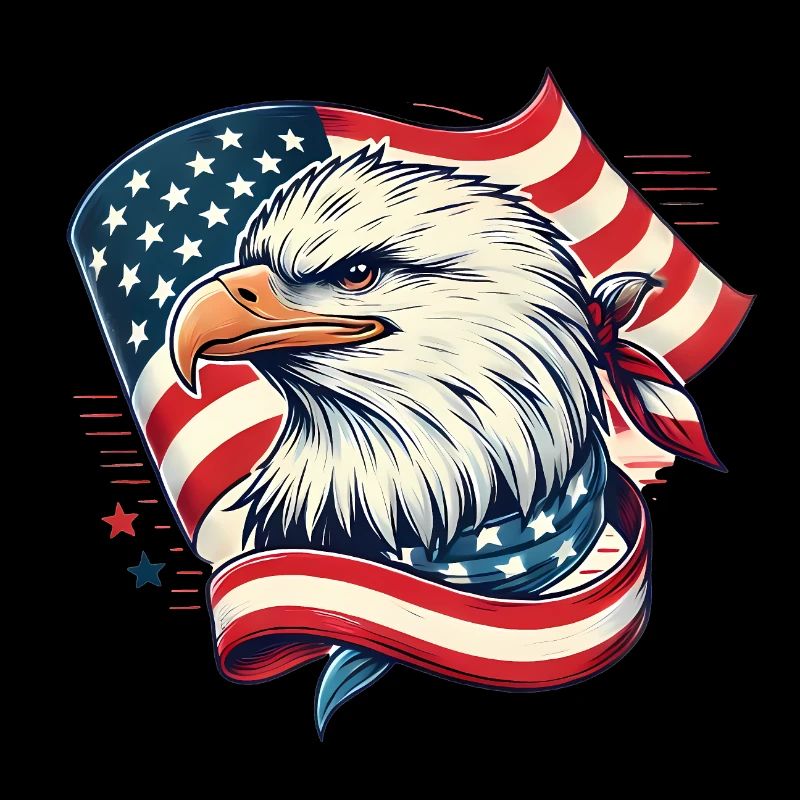 Patriotic Eagle with American Flag