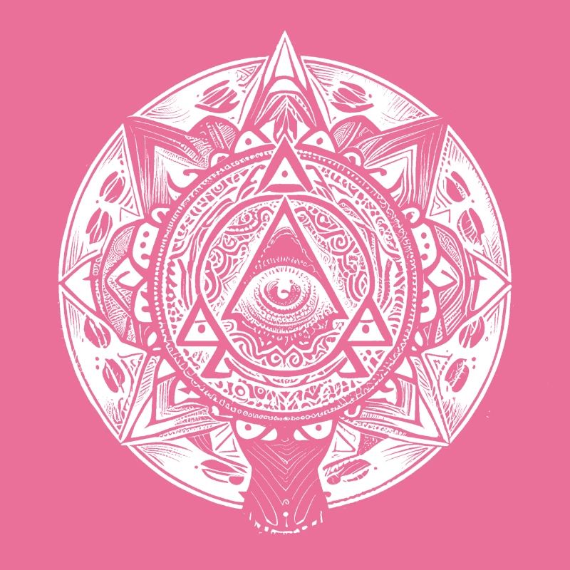 Geometric Mandala Artwork with Pyramids