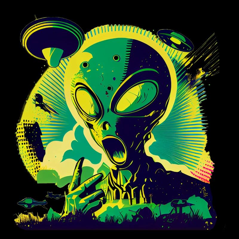 Pop Art Außerirdischer Alien Retro Style