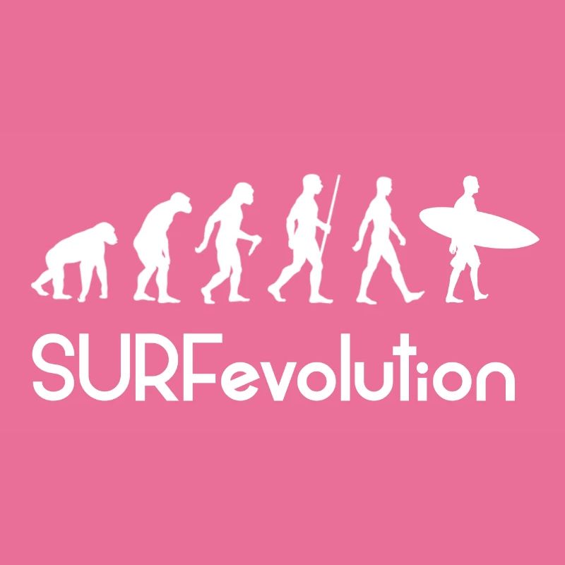 Surf evolution silhouette surf surfer