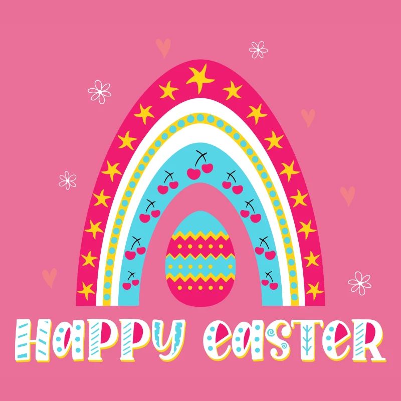 Happy Easter Easter Egg Rainbow