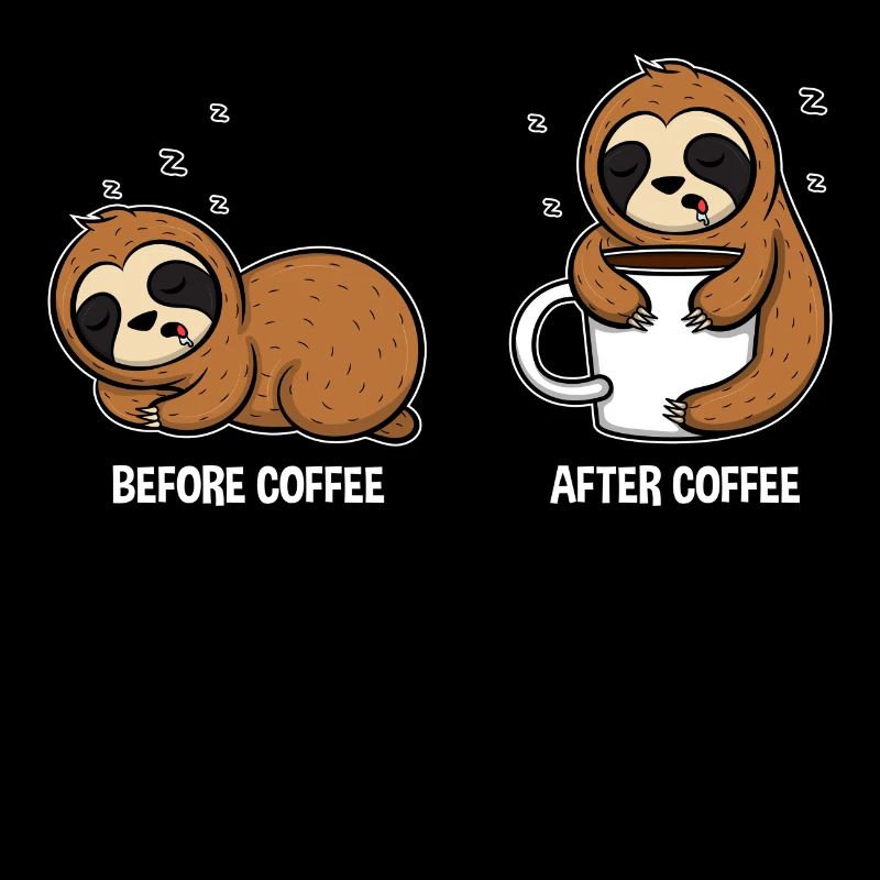 Café paresseux drôles d'animaux mignons