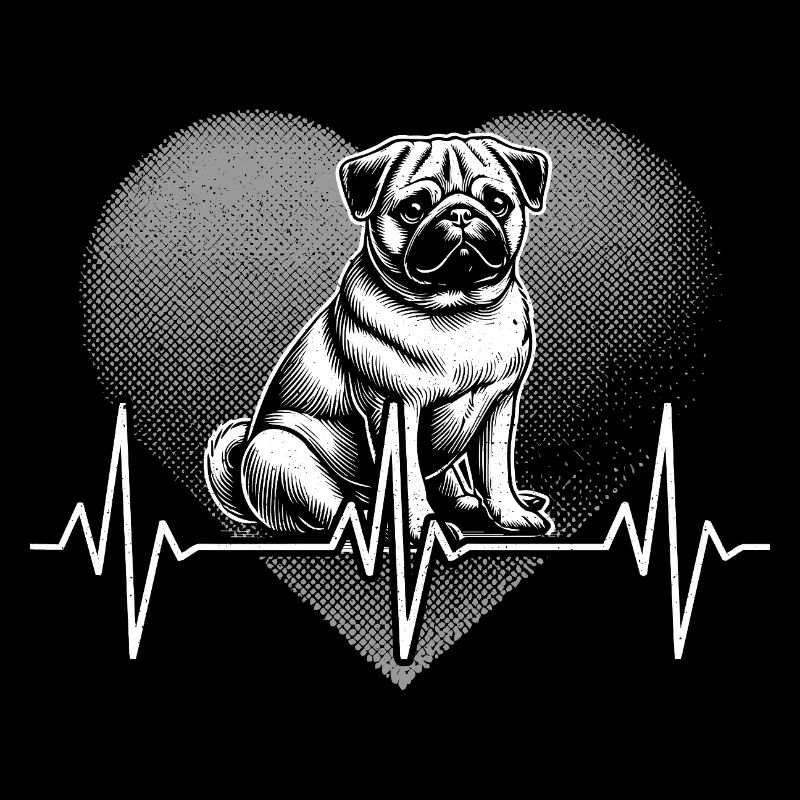 Herzschlag Mops Hund