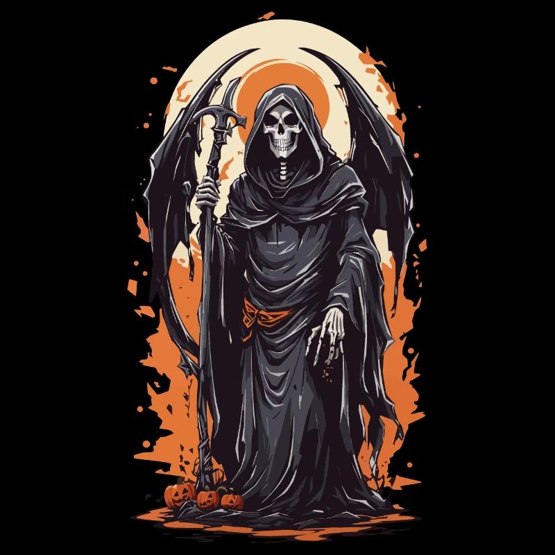 Winged Grim Reaper Halloween Horror Gothic
