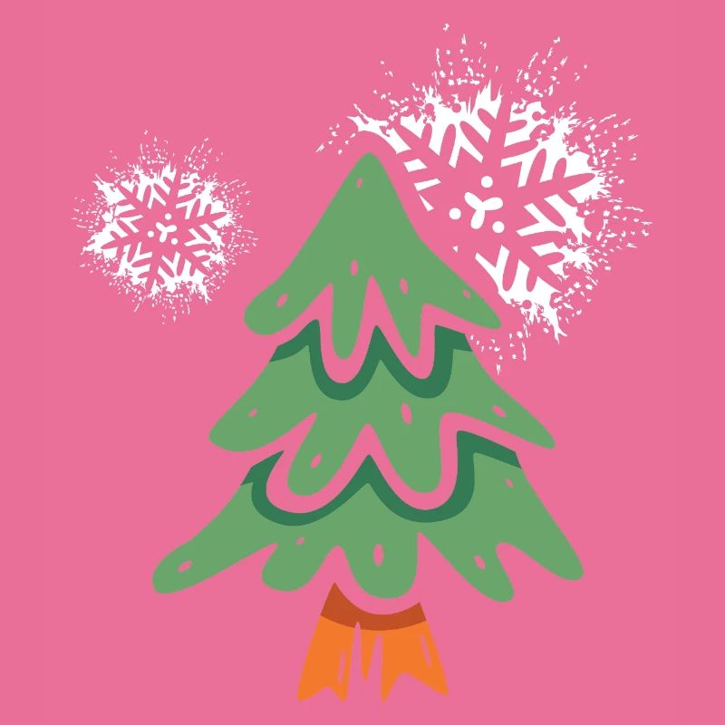 Weihnachtsbaum mit Schneeflocken