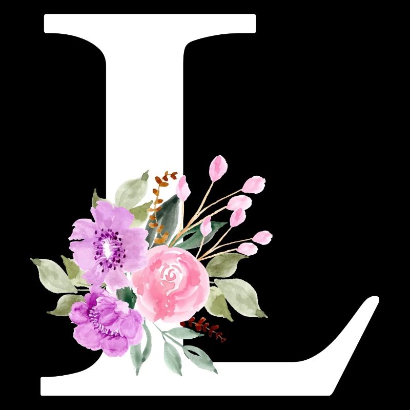 Lila Blumenbuchstabe L