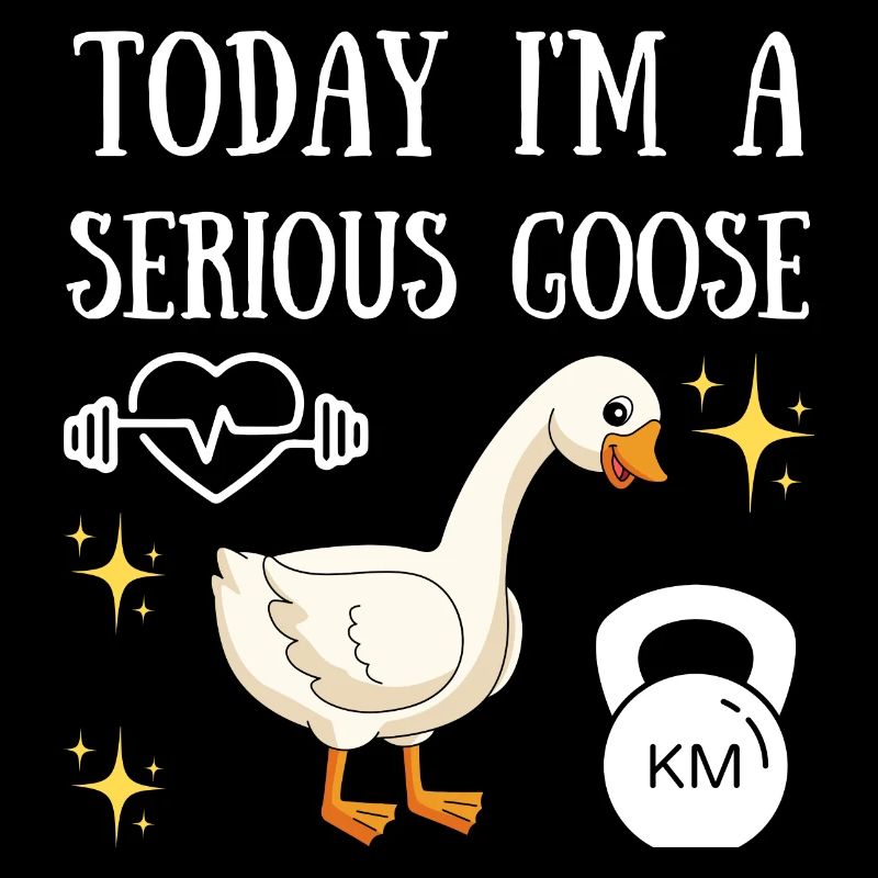 today i'm a serious goose funny lifting weights