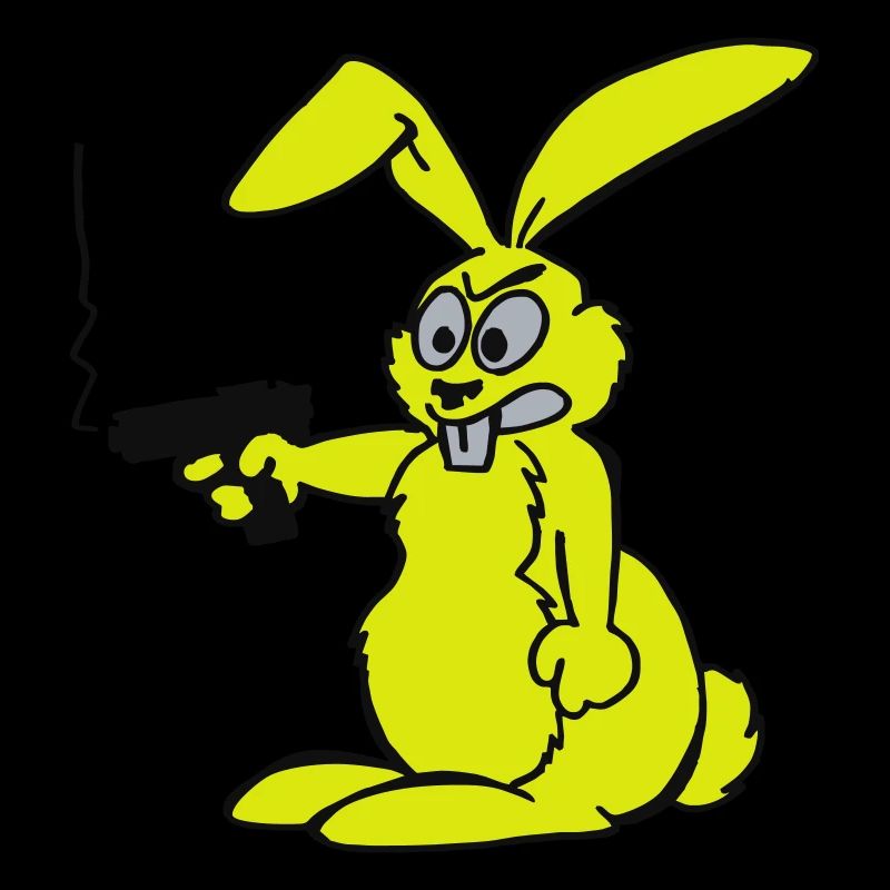 Hase mit Waffe