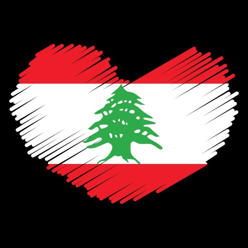 Libanon Flagge Herz Zeder Baum Wappen Geschenkidee