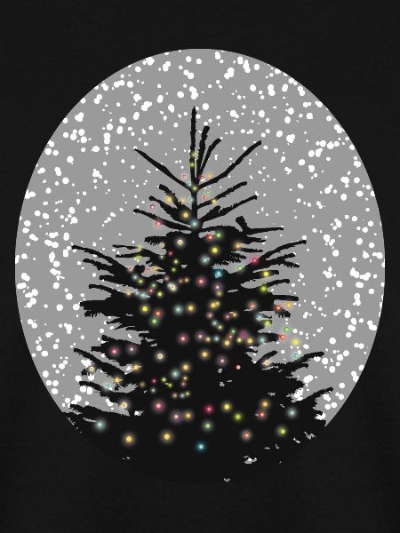 beleuchteter Weihnachtsbaum im Schnee