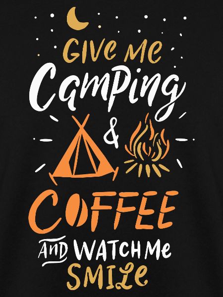 Camping, Kaffee und Lächeln