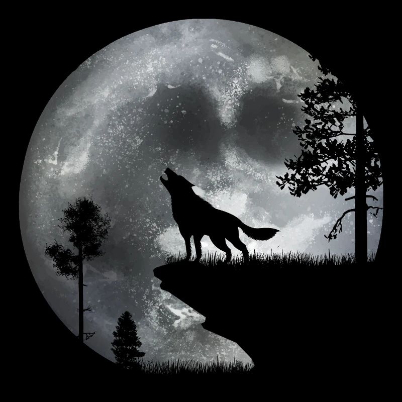Wolf im Mondlicht