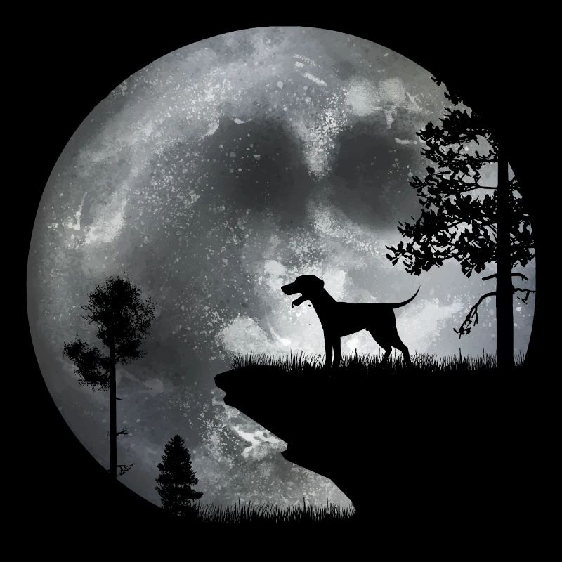 Hund im Mondlicht