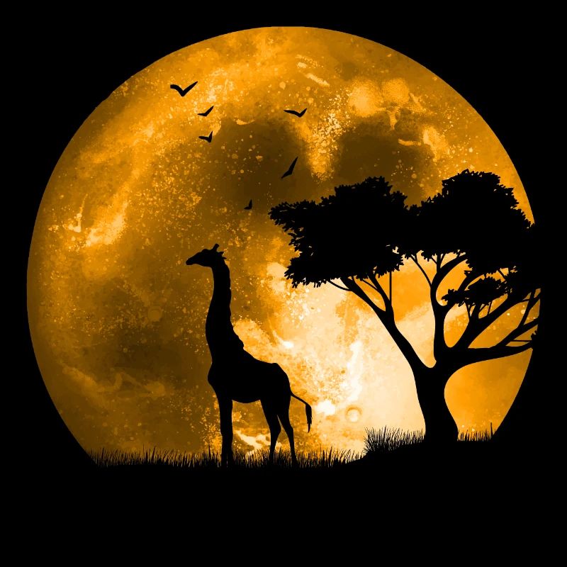 Giraffe in the moonlight
