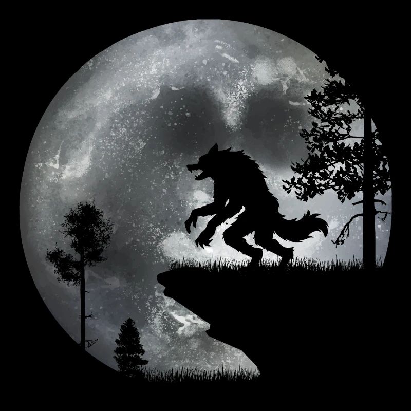 Loup-garou dans la forêt