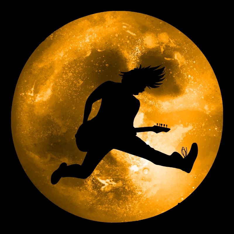 Guitar Player In Moonlight