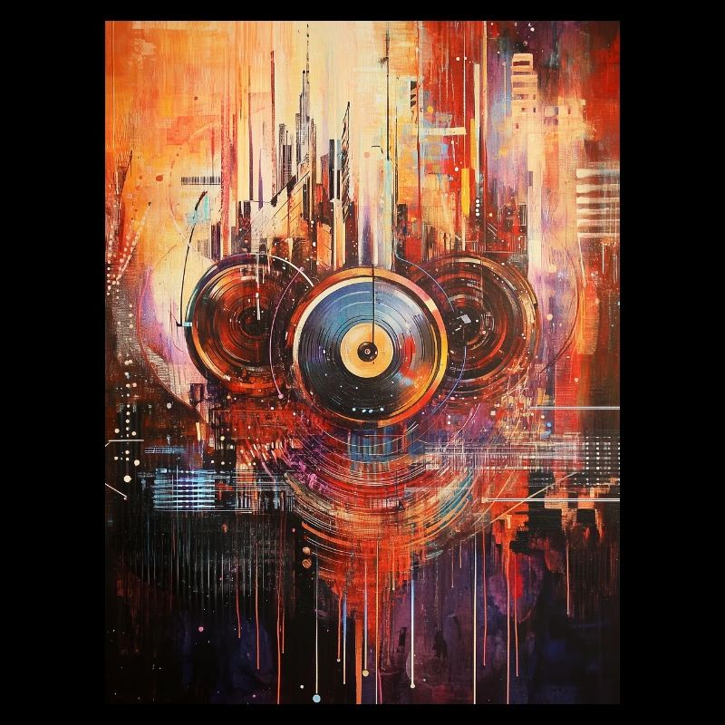 Vinyle abstrait Ville de la musique