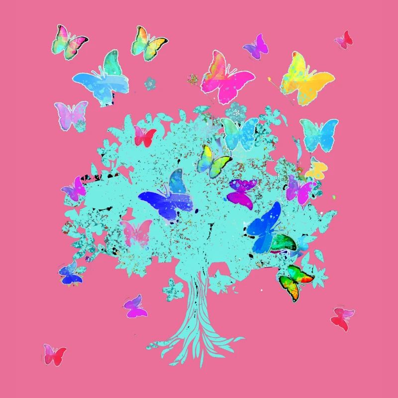 Baum des Lebens ,Lebensbaum,blumen,schmetterlinge