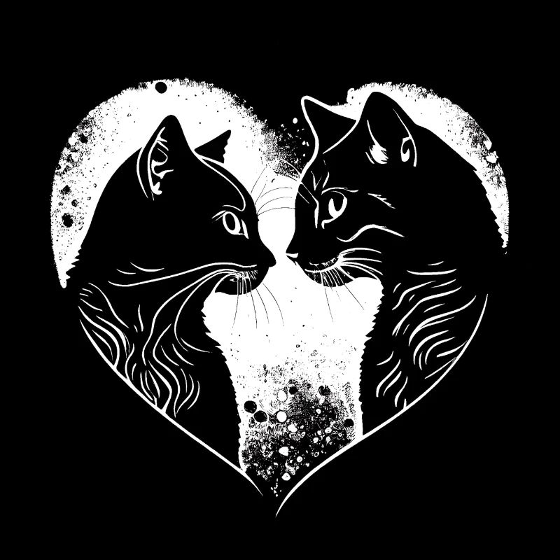 Chats avec cœur Saint-Valentin Cher chat Chat