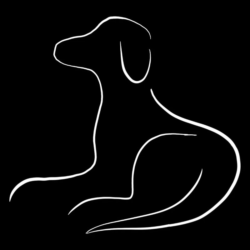 Chien couché blanc