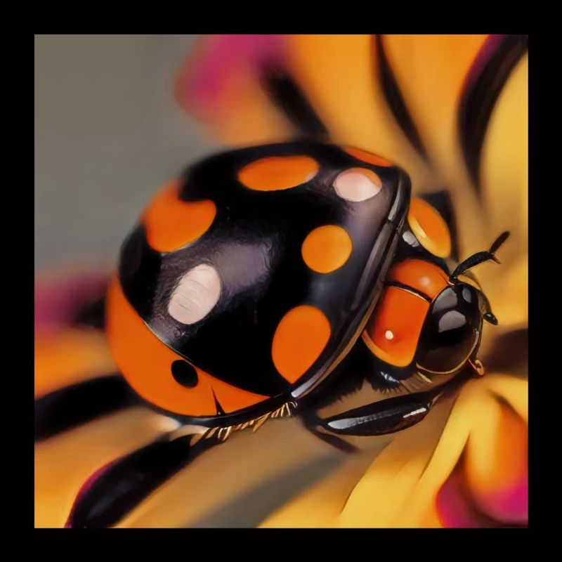 Ladybug as art on a t-shirt