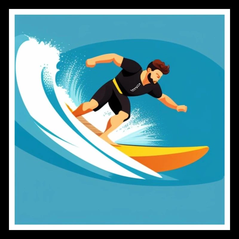 Mann beim surfen auf dem Meer