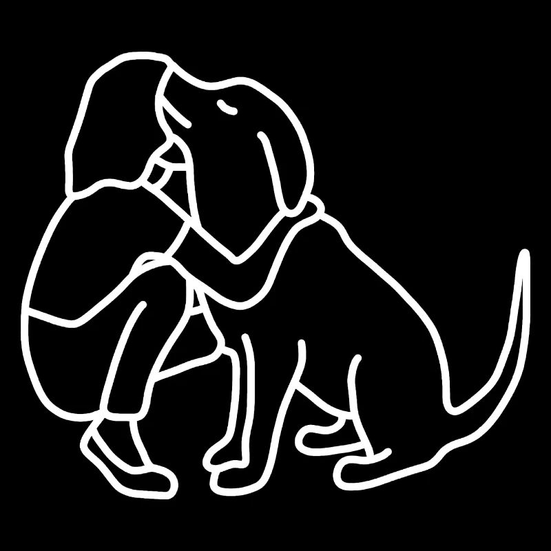 Frau Hund Umarmen