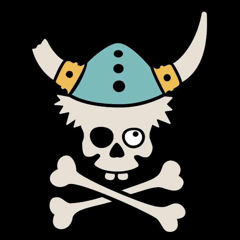 Totenkopf mit Wikingerhelm