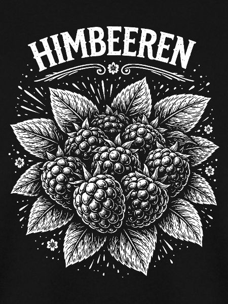 Raspberries Botanical Screen Print
