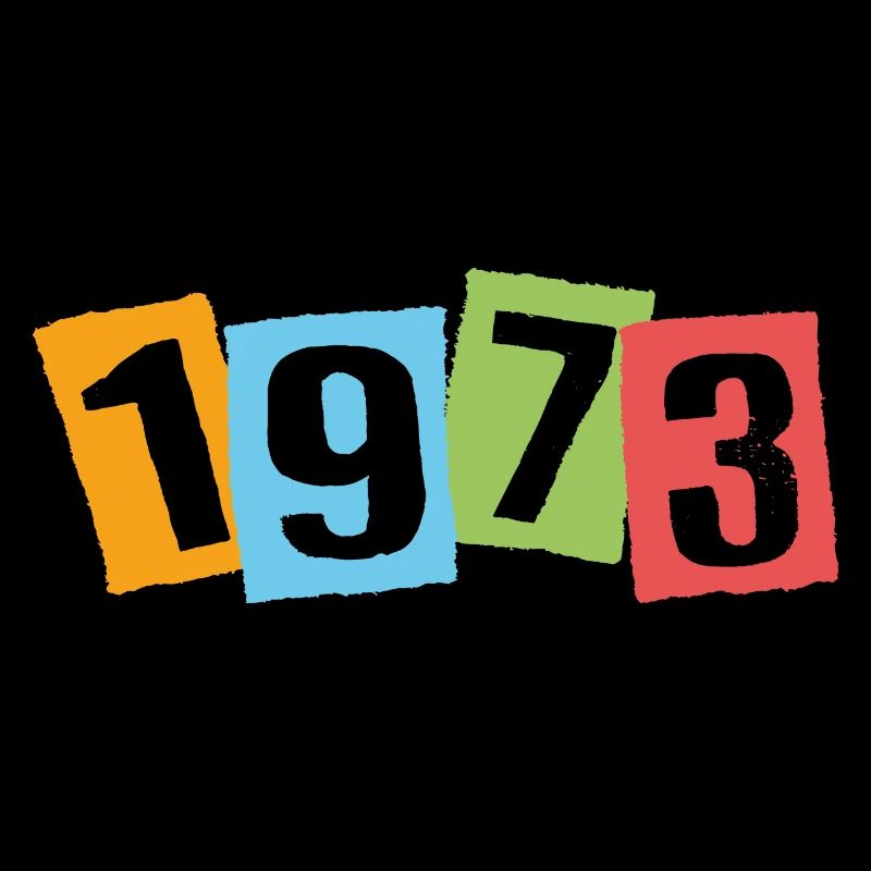 Né en 1973 – Anniversaire avec de grands numéros colorés