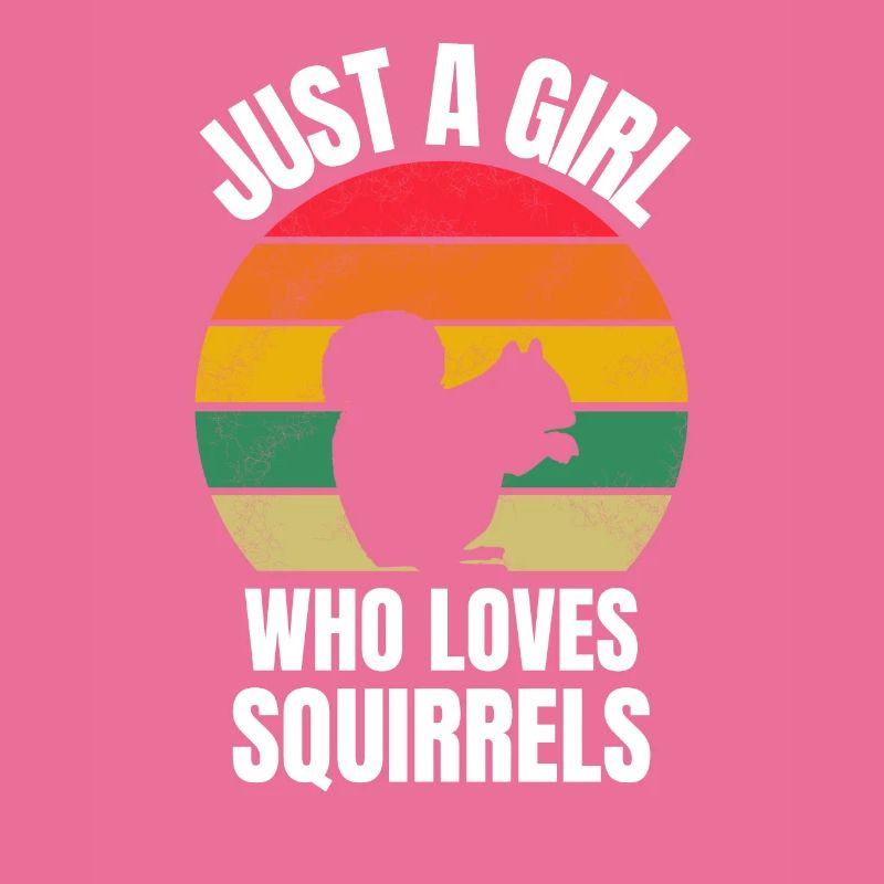 Retro Wald Tier Eichhörnchen Mädchen