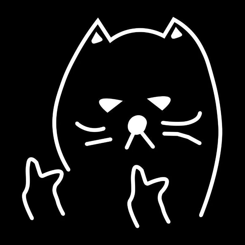 Méchant chat Angry Cat FCK Up gueule de bois mauvais regard