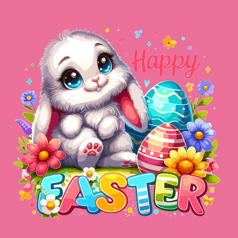 Happy Easter - Easter Bunny Illustration