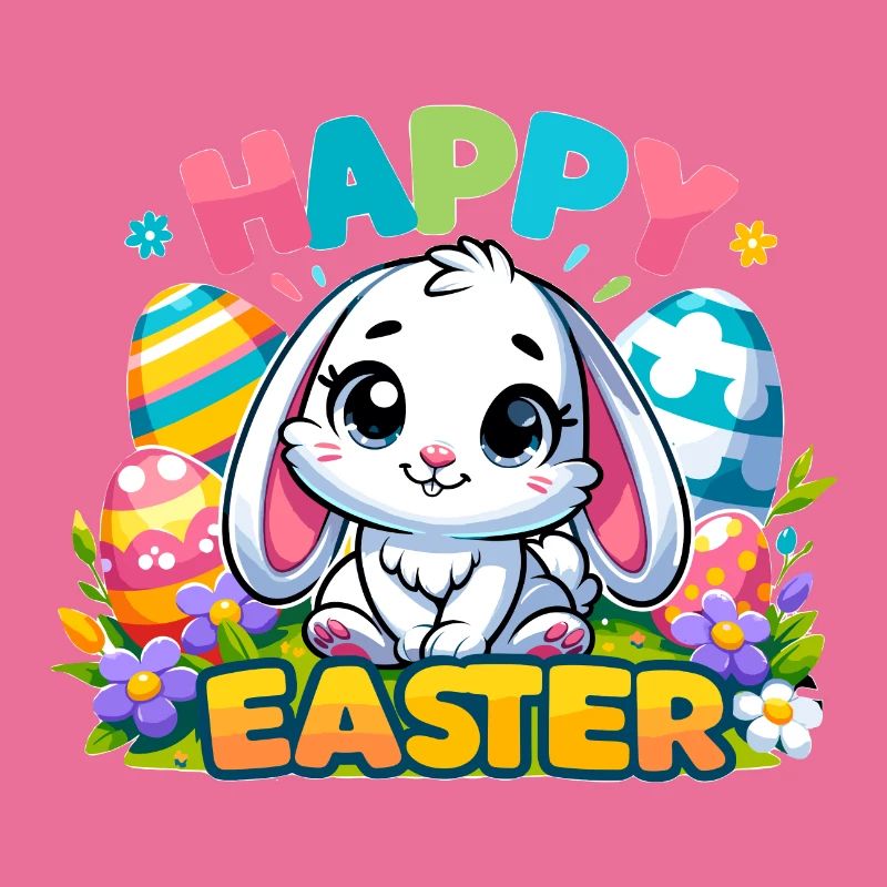 Happy Easter - Easter Bunny Illustration
