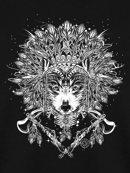 Wolf Häuptling mit Kopfschmuck