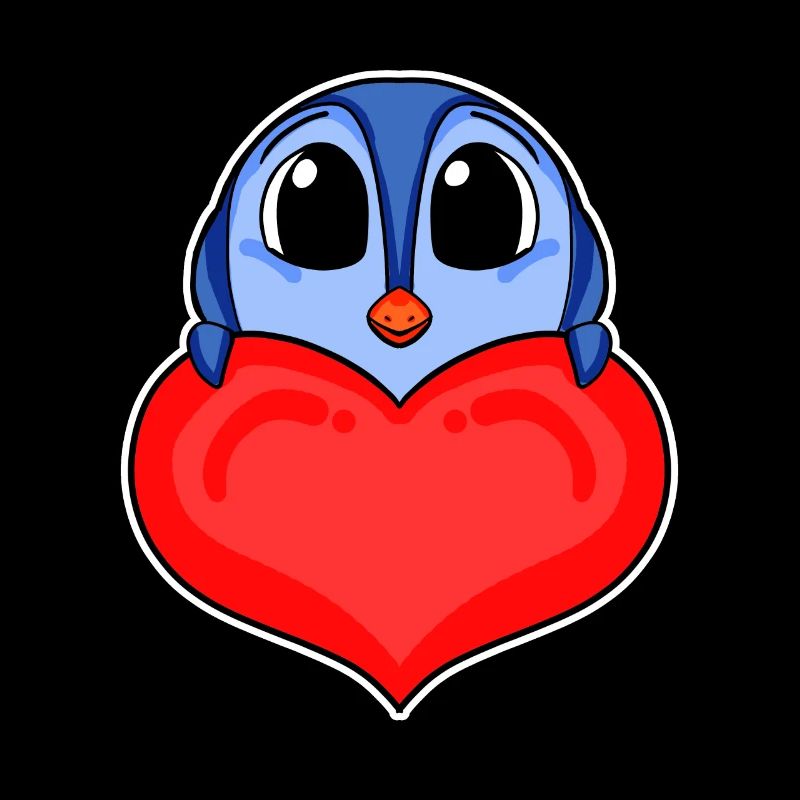 Pinguin mit Herz - Liebe Romantisch