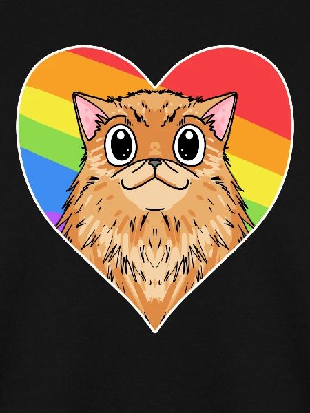 Regenbogen - Katze mit Herz