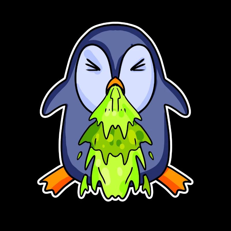 Penguin puking puke