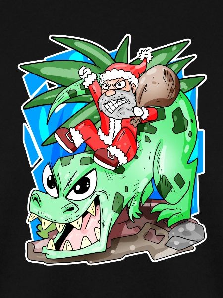 Weihnachtsmann auf Dino