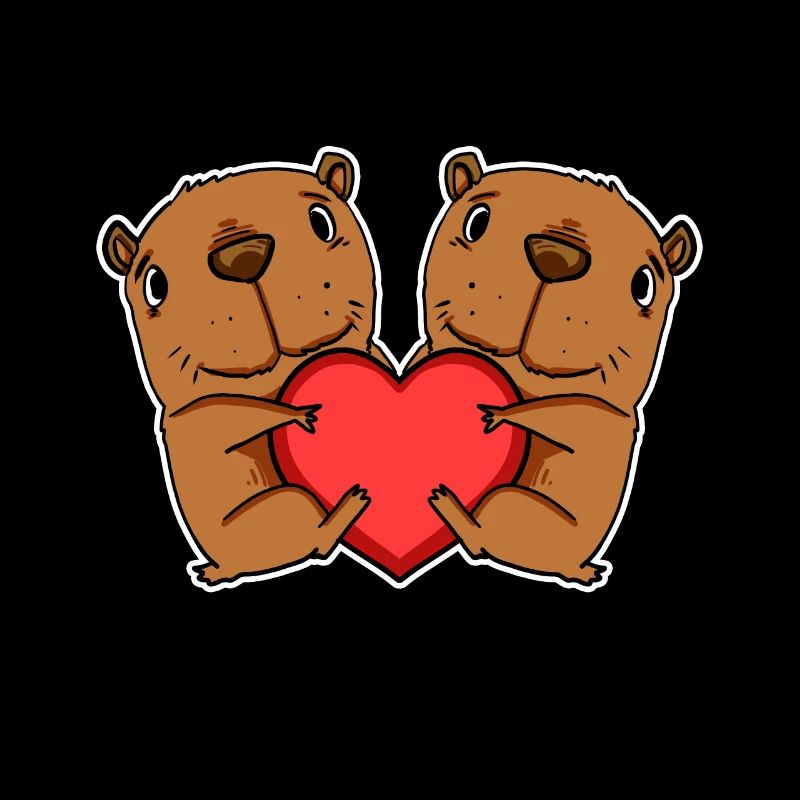 Capybara Capybara Heart Love